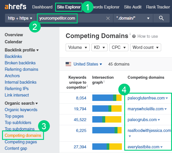 Ahrefs Site Explorer Competing Domains Ahrefs Site Explorer Competing Domains