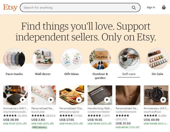 Etsy Home Page Etsy Home Page