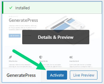 activate wp theme activate wp theme
