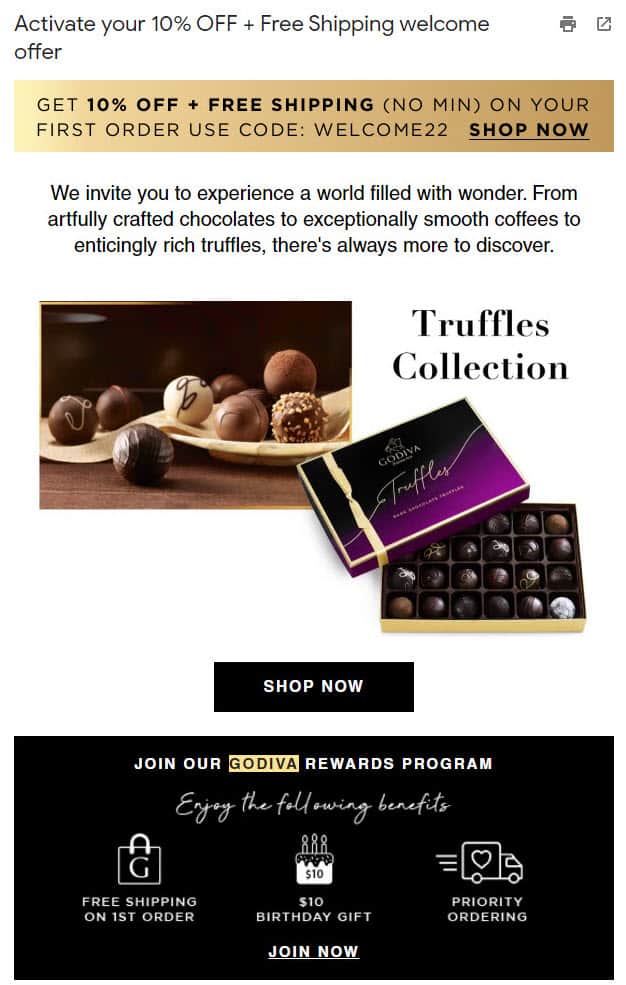 Godiva Ecommerce Email Example Of Html Email Godiva Ecommerce Email Example Of Html Email