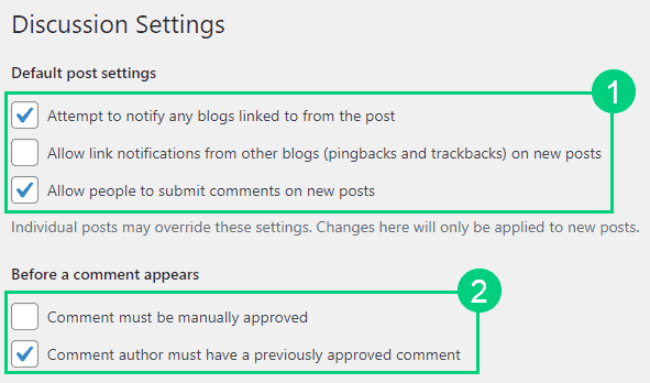 wordpress discussion settings wordpress discussion settings