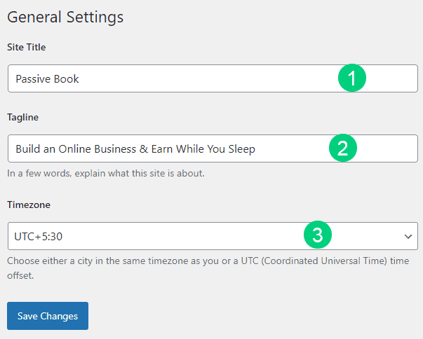 wordpress general settings wordpress general settings
