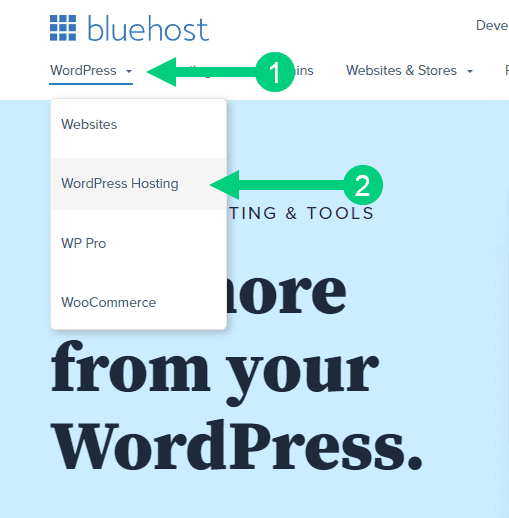 bluehost step 1 bluehost step 1
