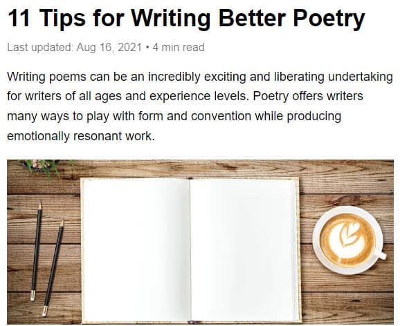 Poetry Blog Tips Post Poetry Blog Tips Post Example