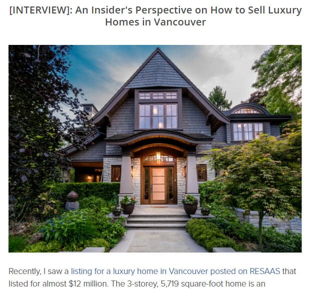 Real Estate Blog Interview Post Real Estate Blog Interview Post Example