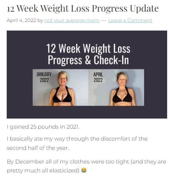 Weight Loss Blog Progress Tracking Post Weight Loss Blog Progress Tracking Post Example