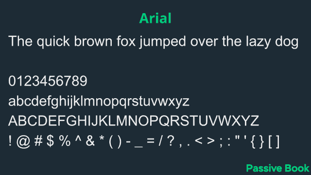 Arial Font Arial Font
