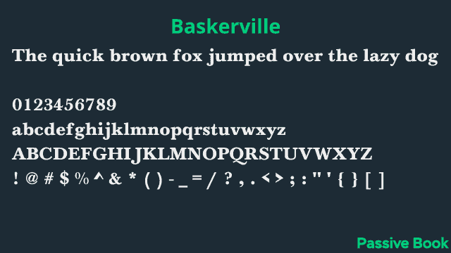 Baskerville Font Baskerville Font
