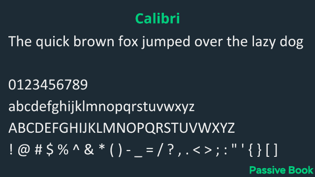 Calibri Font Calibri Font