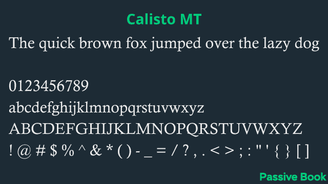 Calisto Mt Font Calisto Mt Font