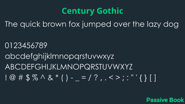 Century Gothic Font Century Gothic Font