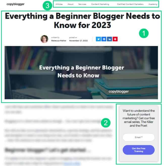 Copyblogger Blog Layout Copyblogger Blog Layout