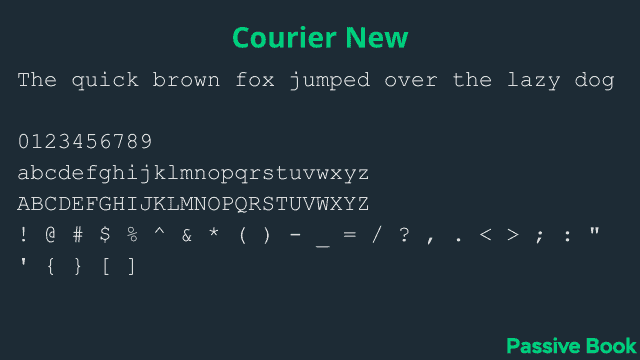 Courier New Font Courier New Font