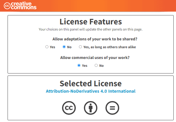 Creative Commons License Generator Creative Commons License Generator