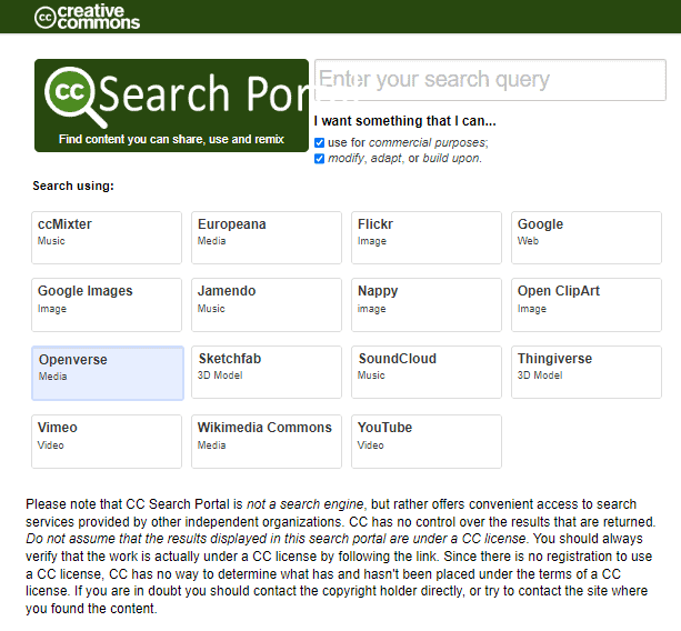 Creative Commons Search Portal Creative Commons Search Portal