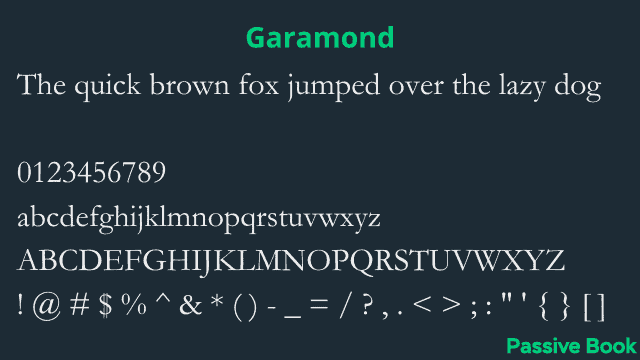 Garamond Font Garamond Font