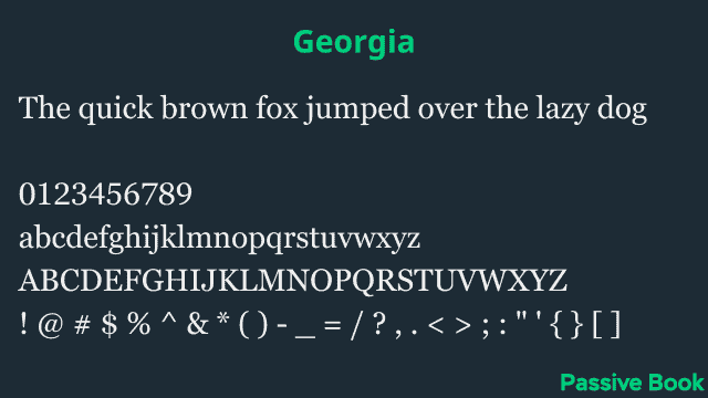 Georgia Font Georgia Font