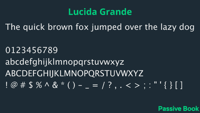 Lucida Grande Font Lucida Grande Font