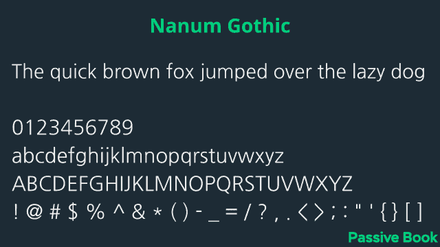 Nanum Gothic Font Nanum Gothic Font