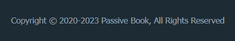 Passive Book Copyright Text In Footer Passive Book Copyright Text In Footer