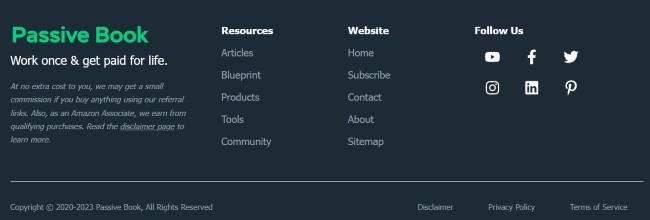 Passivebook Footer Passivebook Footer Example