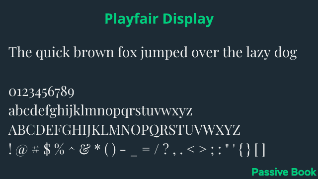 Playfair Display Font Playfair Display Font