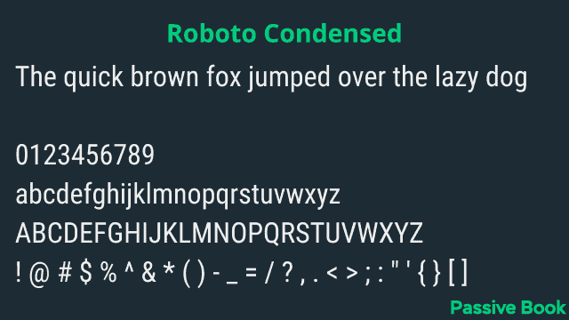 Roboto Condensed Font Roboto Condensed Font
