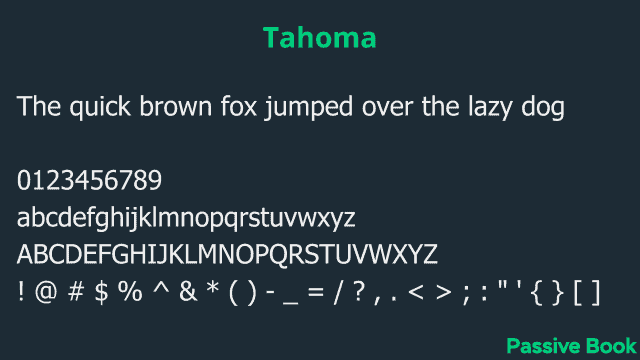 Tahoma Font Tahoma Font