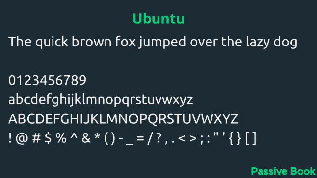 Ubuntu Font Ubuntu Font