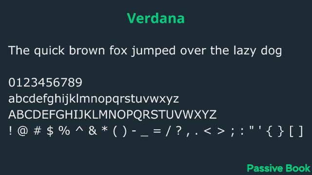 Verdana Font Verdana Font