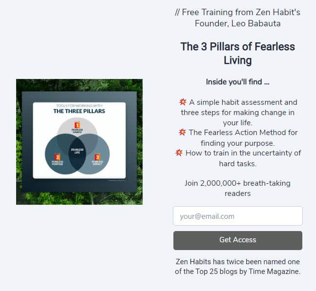 Zen Habits Optin Form Zen Habits Optin Form