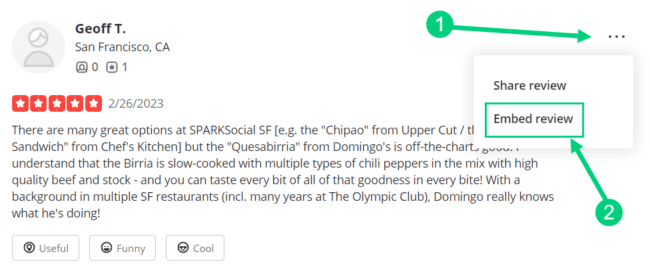 Embed Yelp Review Embed Yelp Review