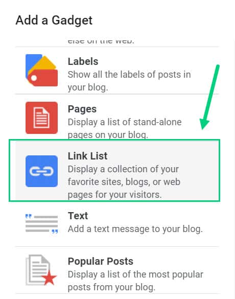 Link List Gadget In Blogger Link List Gadget In Blogger