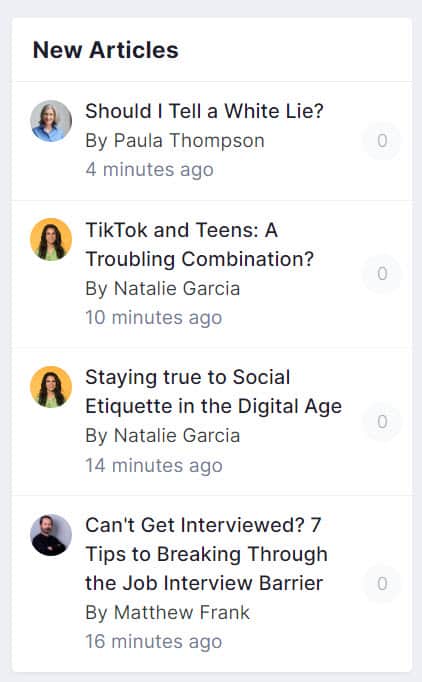 New Posts Widget New Posts Widget