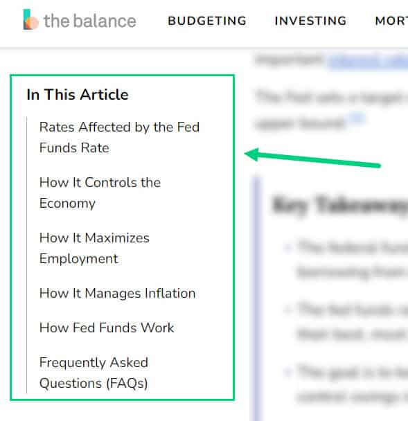 Table Of Contents Sidebar Widget Table Of Contents Sidebar Widget