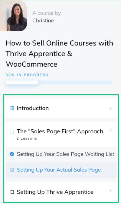 Thrive Apprentice Sidebar Course Lessons Thrive Apprentice Sidebar Course Lessons