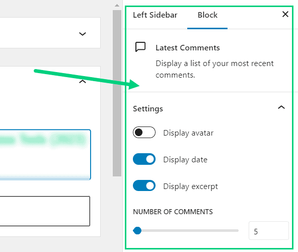 Widget Options In Sidebar Widget Options In Sidebar