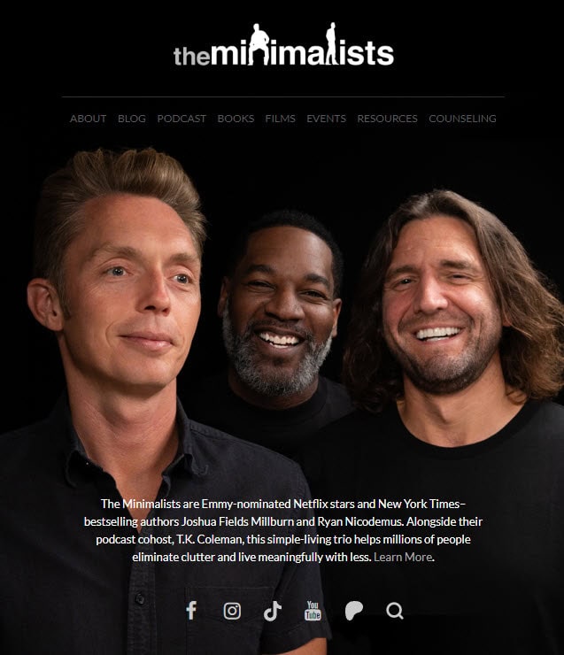The Minimalists Website The Minimalists Website