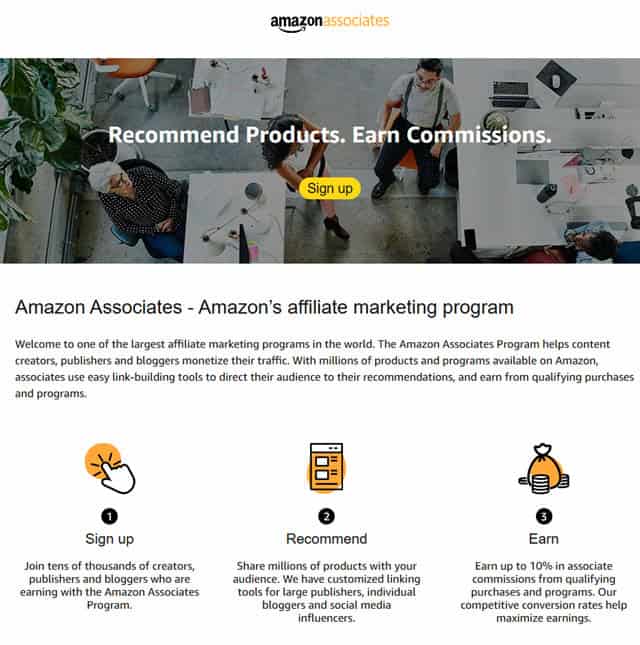 Amazon Associates Affiliate Program Landing Page Amazon Associates Affiliate Program Landing Page