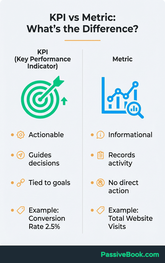 Kpi Versus Metric Comparison Visual Kpi Versus Metric Comparison Visual