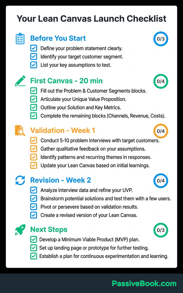 Lean Canvas Quick Start Checklist Visual Lean Canvas Quick Start Checklist Visual