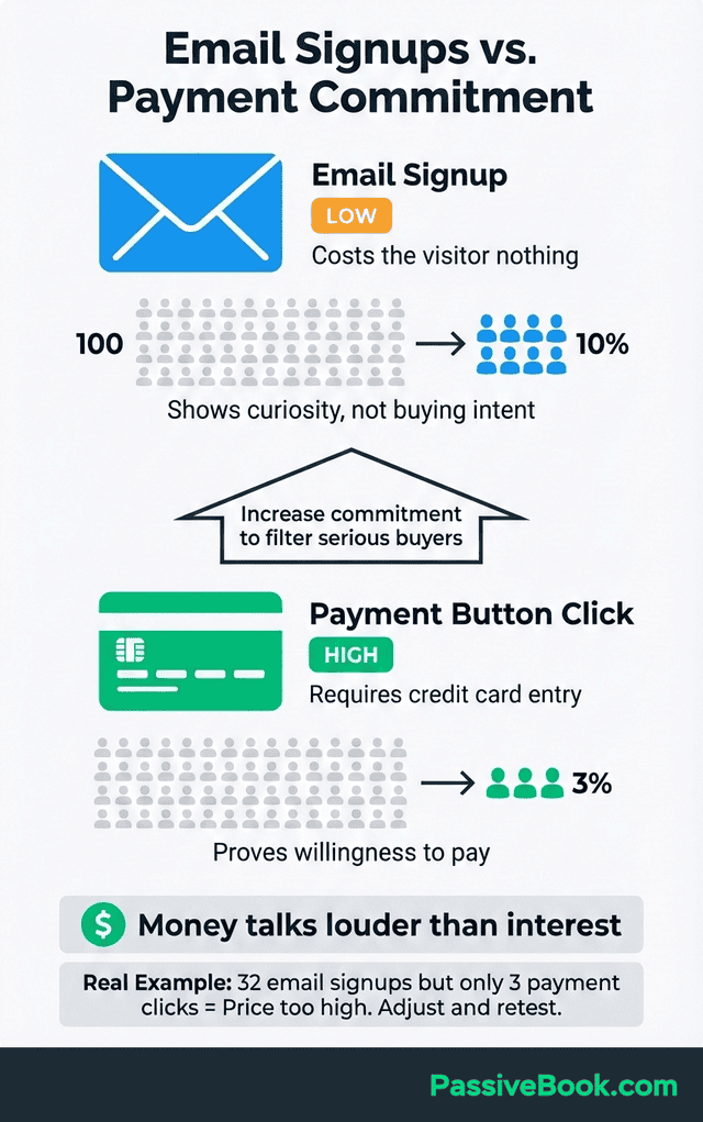 Email Signup Versus Payment Commitment Comparison Email Signup Versus Payment Commitment Comparison