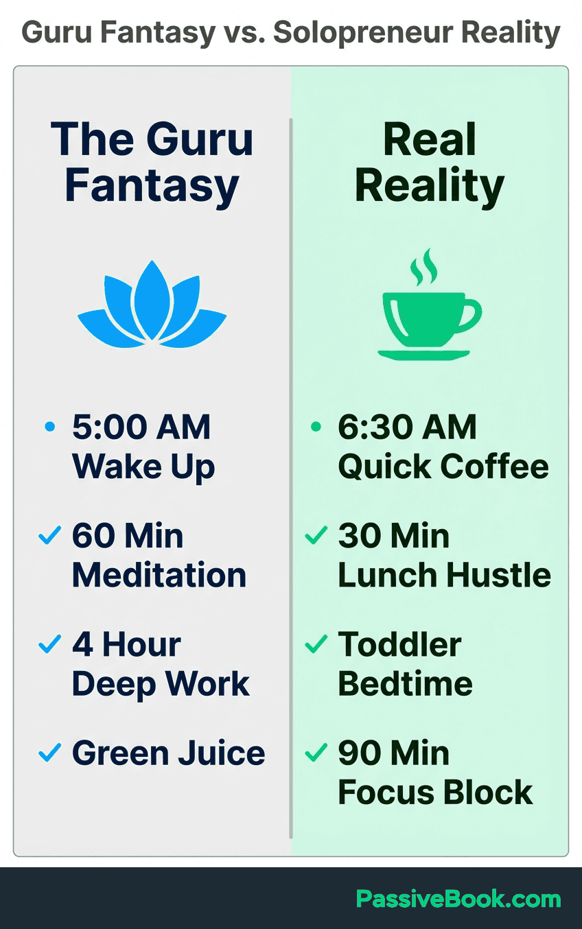 Guru Vs Real Solopreneur Routine Comparison Guru Vs Real Solopreneur Routine Comparison