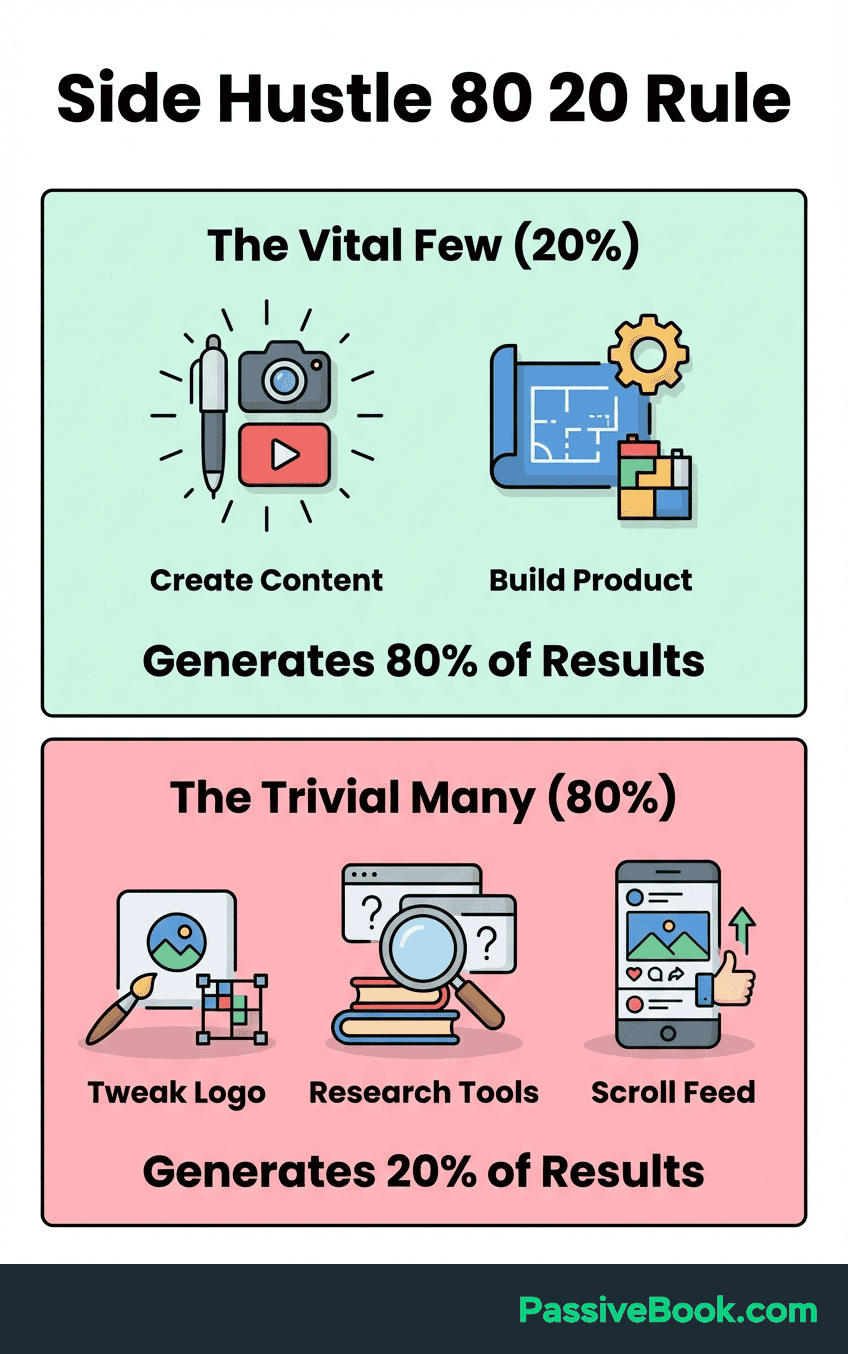 Side Hustle 80 20 Rule Graphic Side Hustle 80 20 Rule Graphic