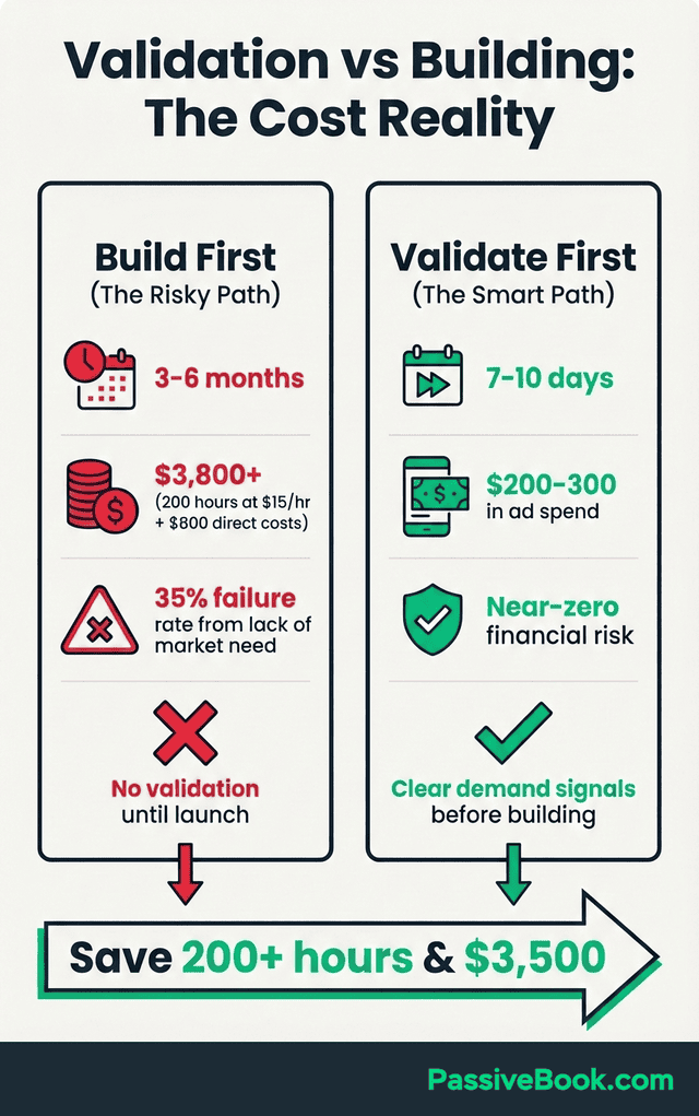Startup Validation Cost Comparison Infographic Startup Validation Cost Comparison Infographic